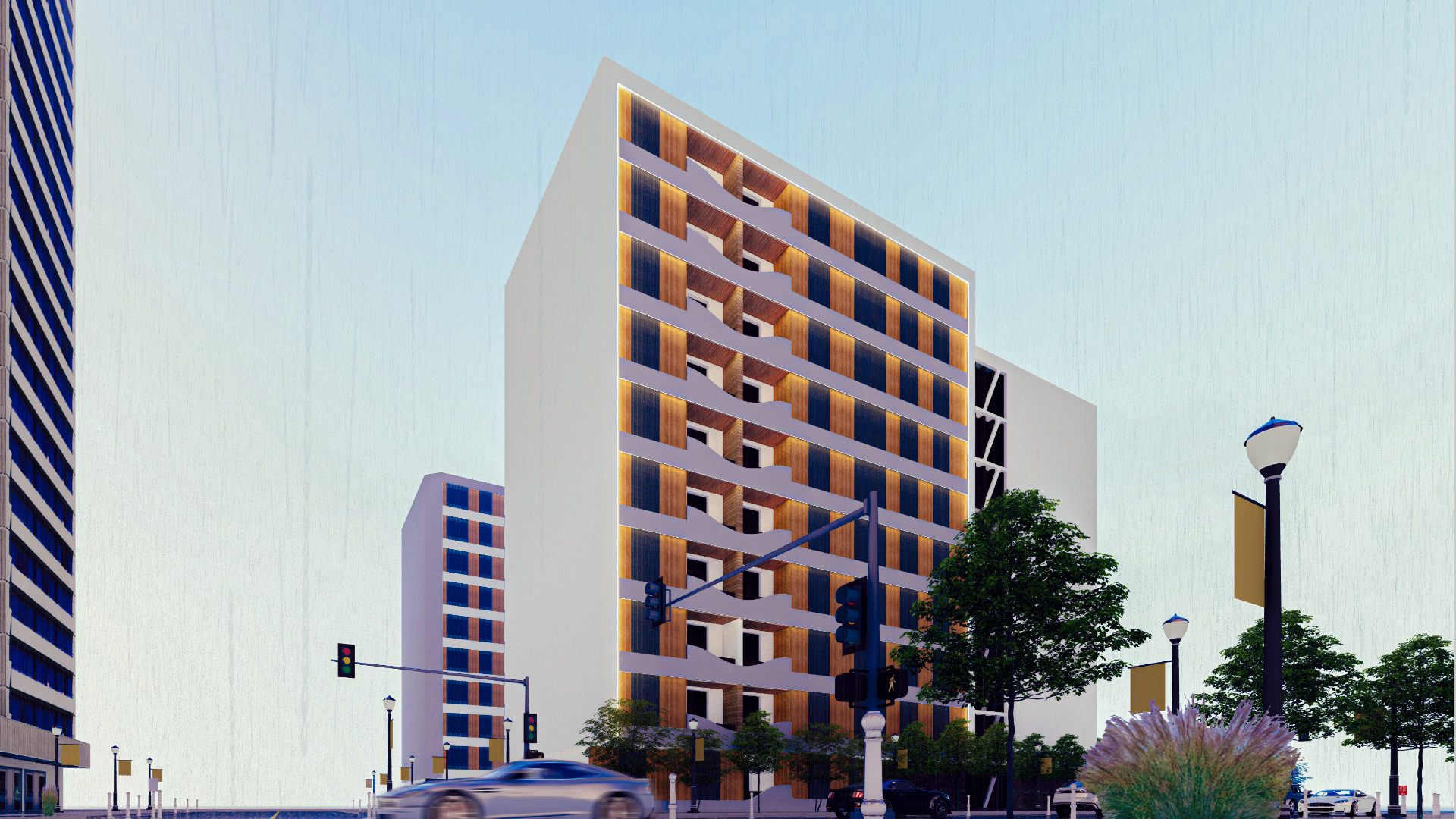 Insertion urbaine 3D d’une résidence contemporaine